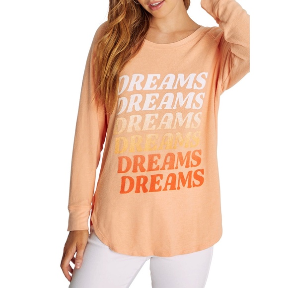 Wildfox Dreams Haley Apricot Wash Raglan Long Sleeve Top - Picture 2 of 7